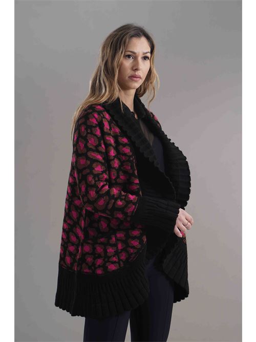Cardigan in misto lana Love To Love by Gai Mattiolo | LV2019BRONZO/NERO/FUXIA